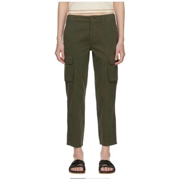 $278 NWT FRAME Washed Surplus Utility Green Cargo Cotton Women's Pants Size 32 - Picture 1 of 7